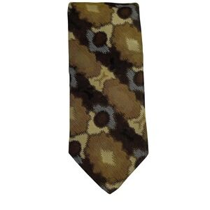 D H Holmes 70's Gold Olive Black Mod Squad Retro Tie Abstract Flower Power‎ Read